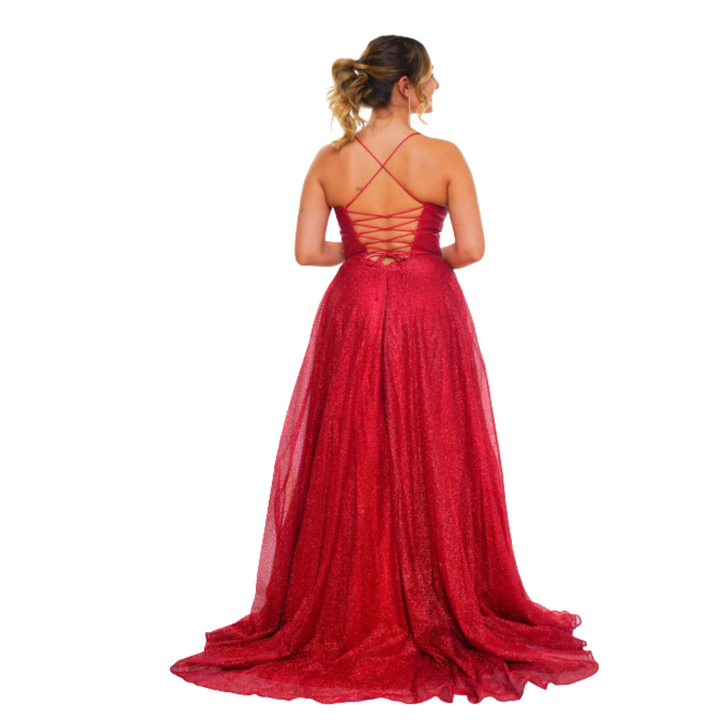 Emma Clara - Vestido Largo Con Corset Clara Rojo