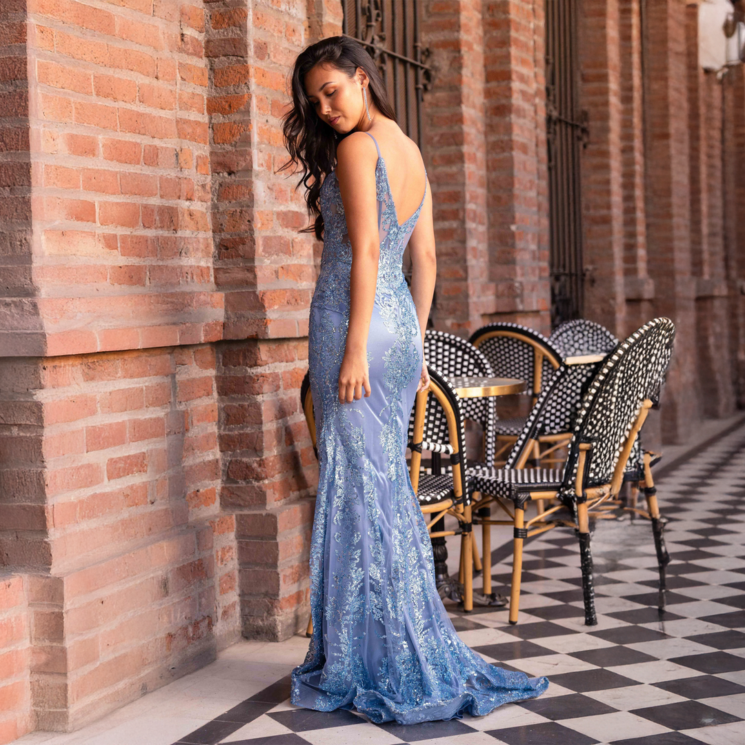 Emma Clara - Vestido De Fiesta Sirena Brillante Marta Paris Blue