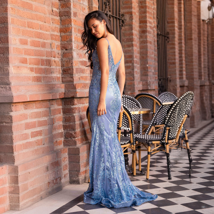 Emma Clara - Vestido De Fiesta Sirena Brillante Marta Paris Blue