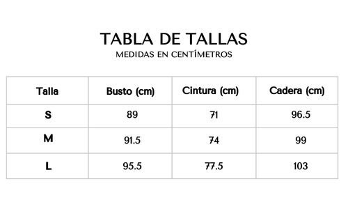 Tabla de tallas
