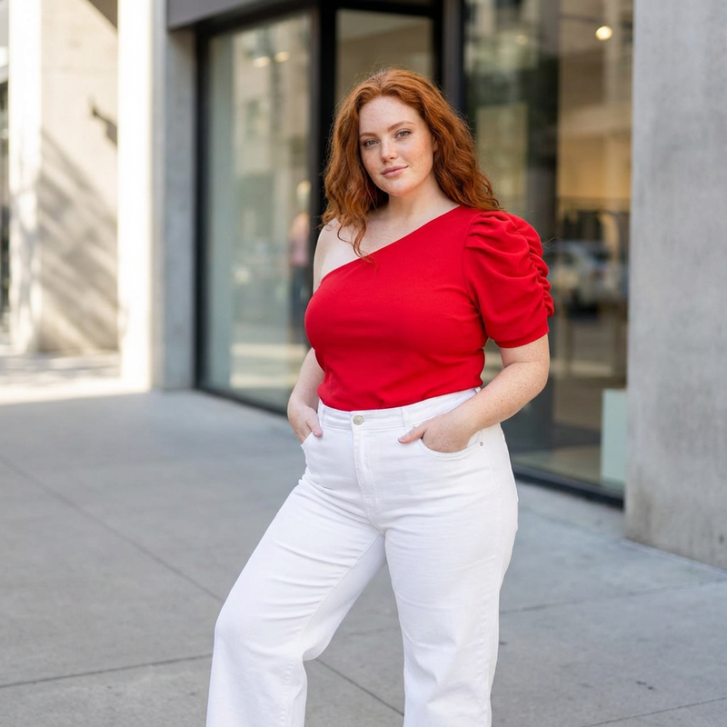 Emma Clara - Top Asimétrico Yuli Rojo