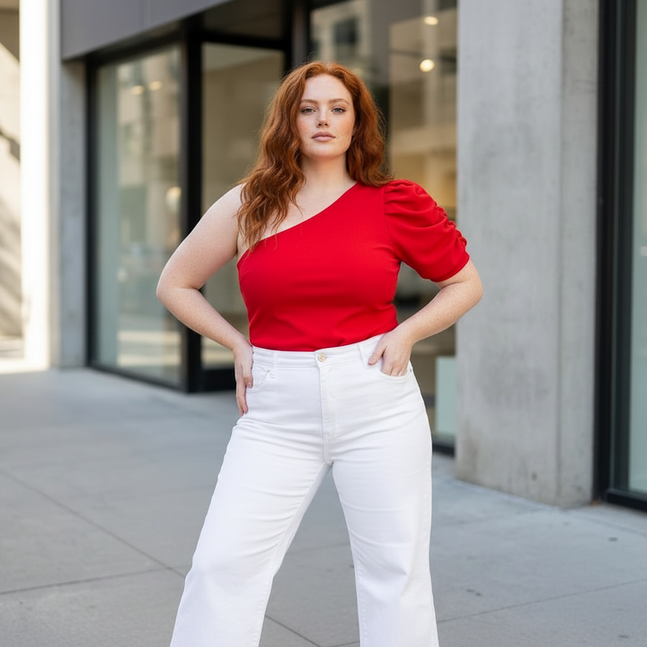 Emma Clara - Top Asimétrico Yuli Rojo