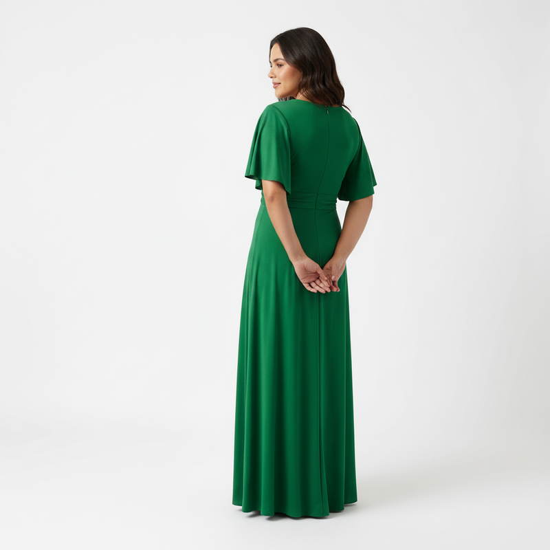 Emma Clara - Vestido de Fiesta con Manga Murciélago Gabriela Verde