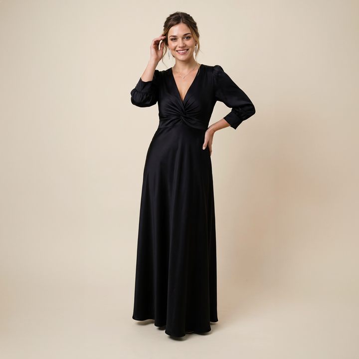 Emma Clara - Vestido de Fiesta Casual Tipo A July Negro