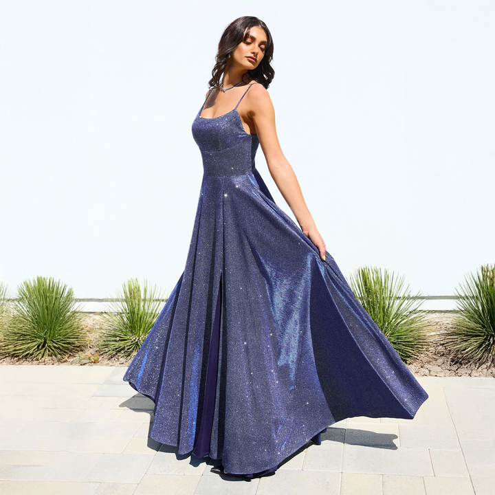 Emma Clara - Vestido de Fiesta Brillante Ofelia Azul Noche