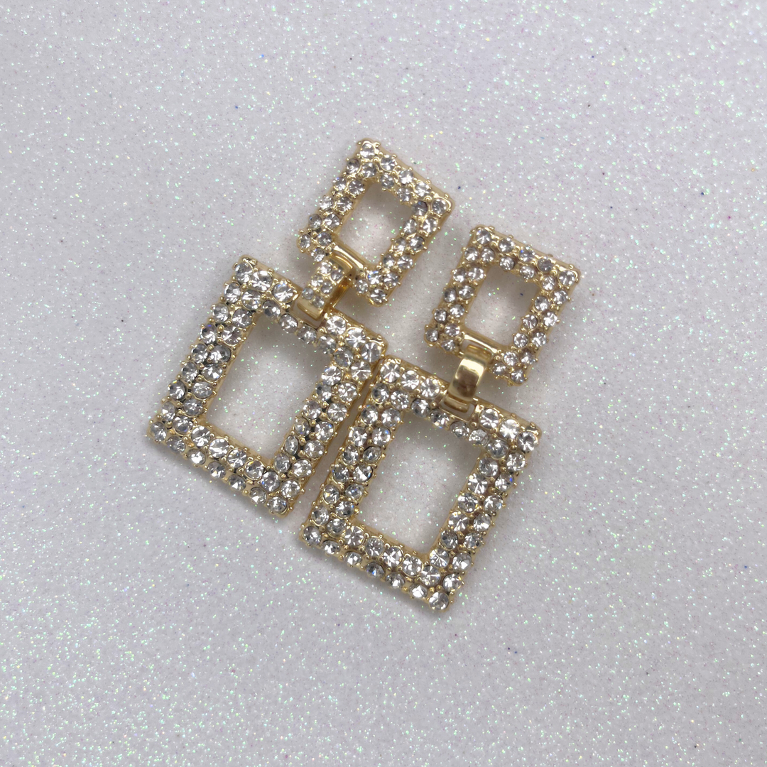 Emma Clara - Aros de Fiesta Rectangular Dorado