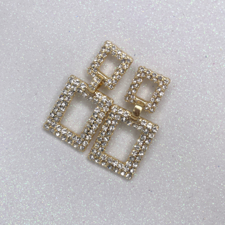 Emma Clara - Aros de Fiesta Rectangular Dorado