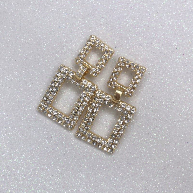 Emma Clara - Aros de Fiesta Rectangular Dorado