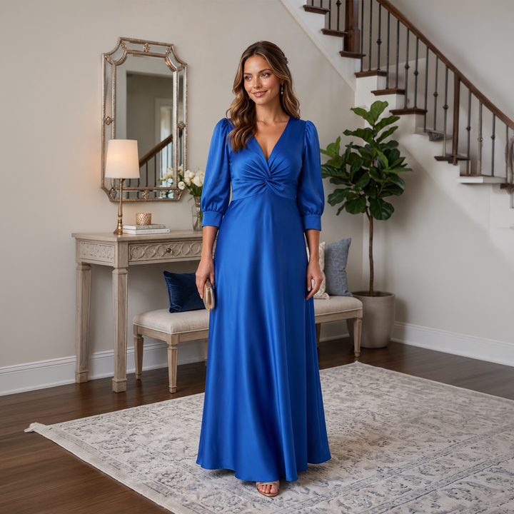 Emma Clara - Vestido de Fiesta Casual Tipo A July Azul Royal