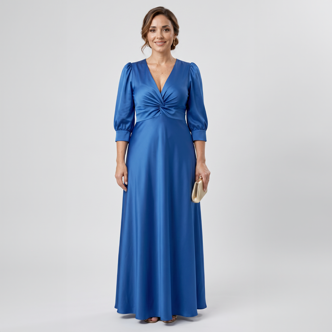 Emma Clara - Vestido de Fiesta Casual Tipo A July Azul Royal
