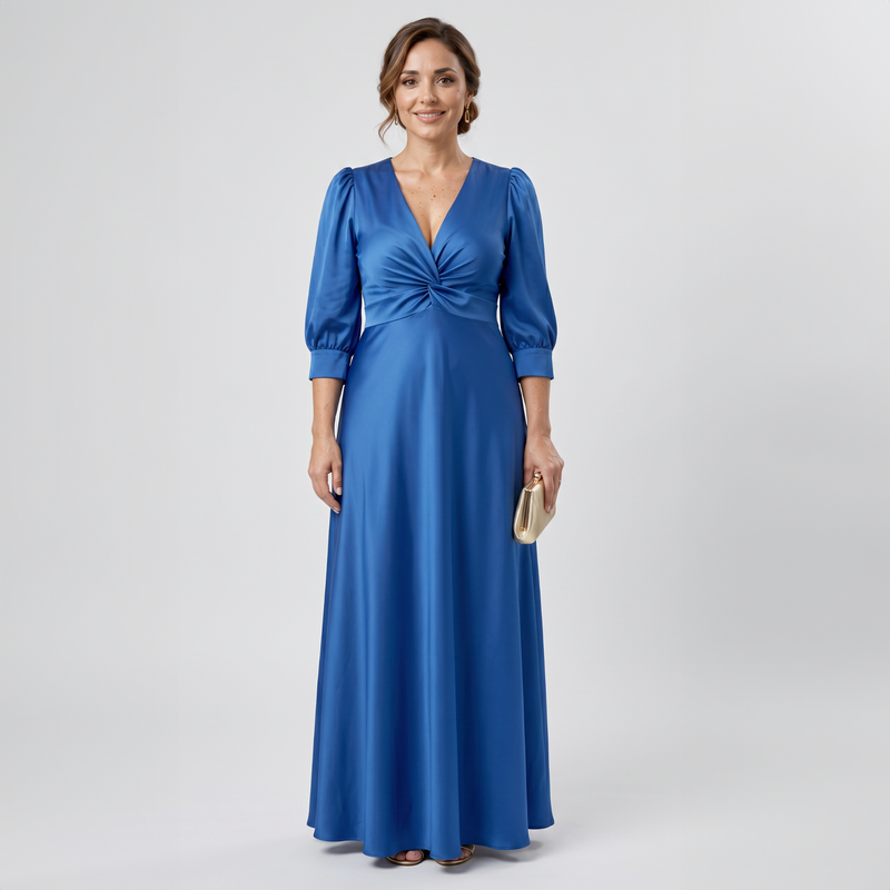 Emma Clara - Vestido de Fiesta Casual Tipo A July Azul Royal