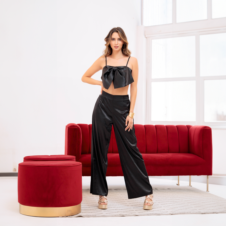 Emma Clara - Conjunto Satín Jacinta Negro