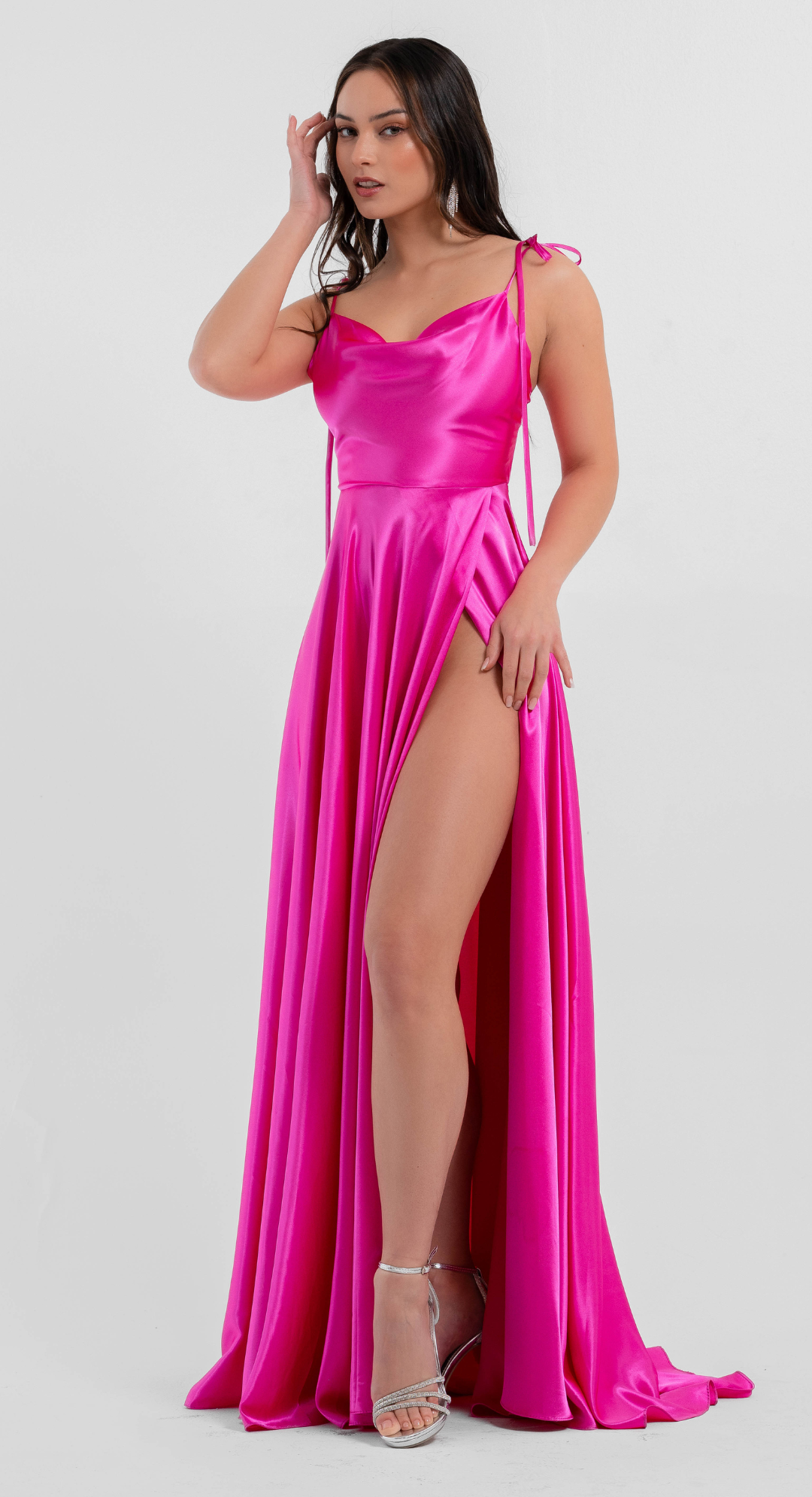 Emma Clara - Vestido Largo de Fiesta en Satín Ángeles Fucsia