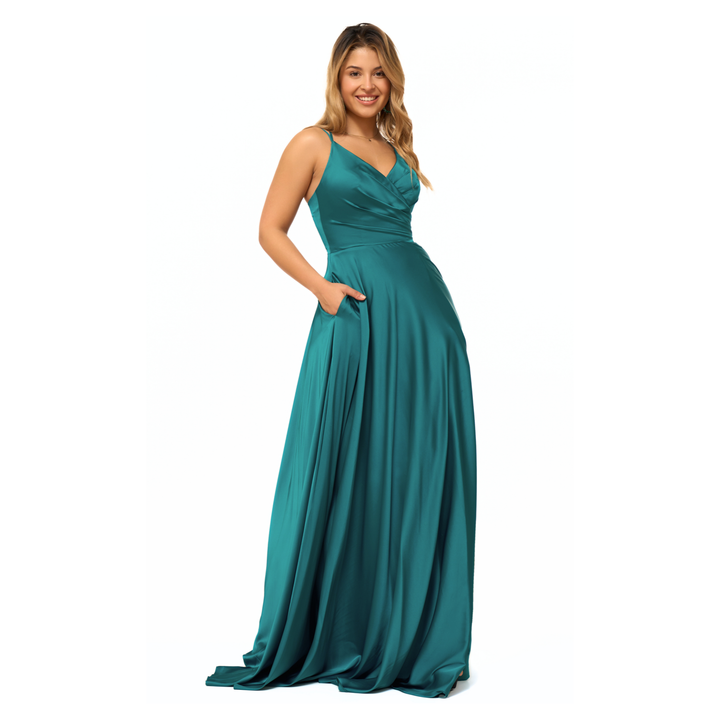 Emma Clara - Vestido largo tipo corset EC0138 Verde Esmeralda