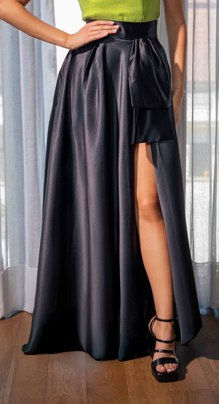 EMMA CLARA - MAXI FALDA ELEGANTE CAROLINA NEGRA