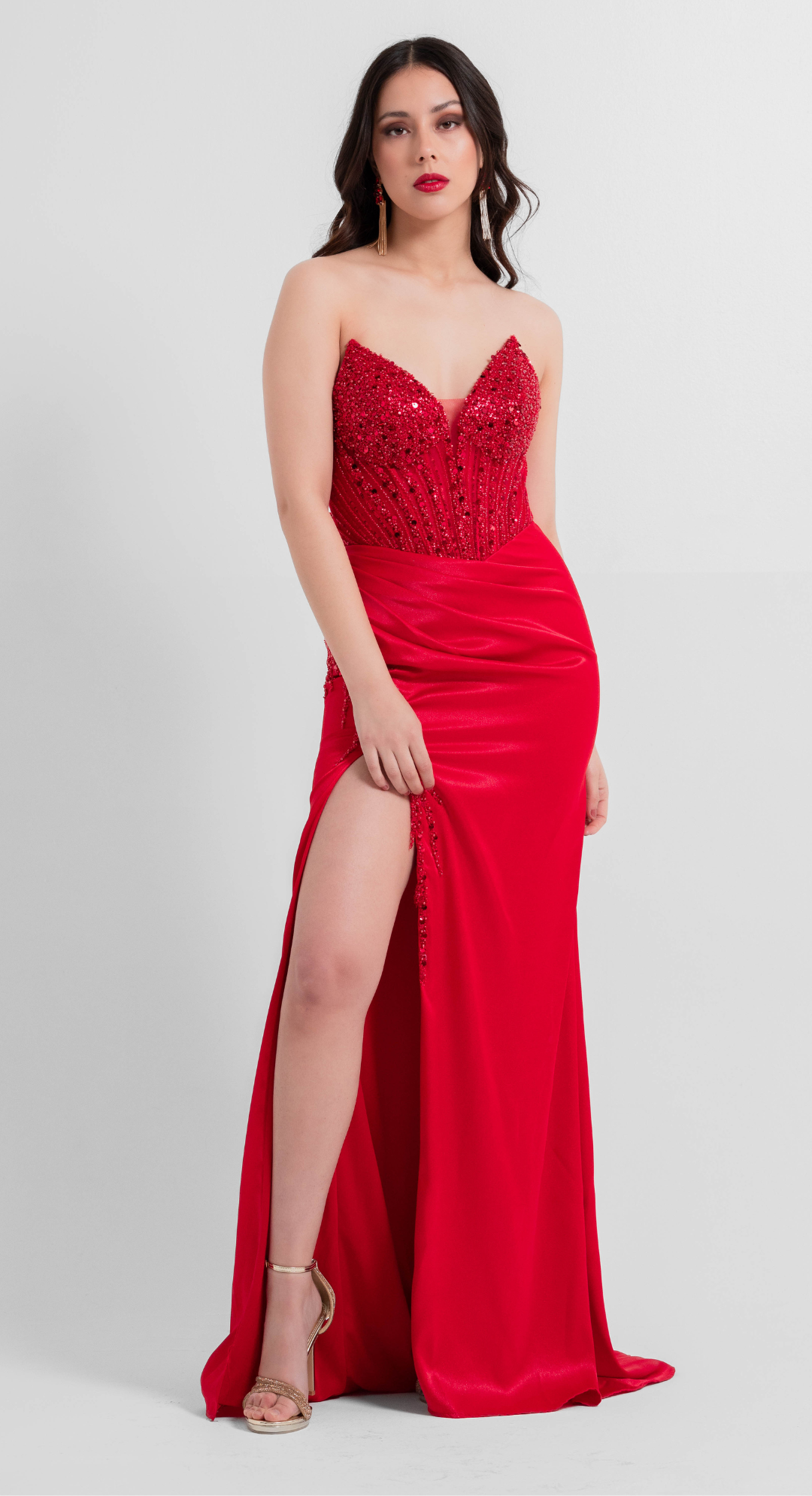 Emma Clara - Vestido de fiesta estilo corset Tiara Rojo