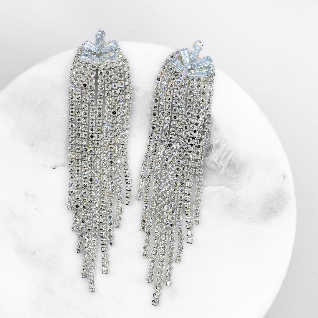 Emma Clara - Aros De Fiesta En Fantasía Colgante Strass Plateado