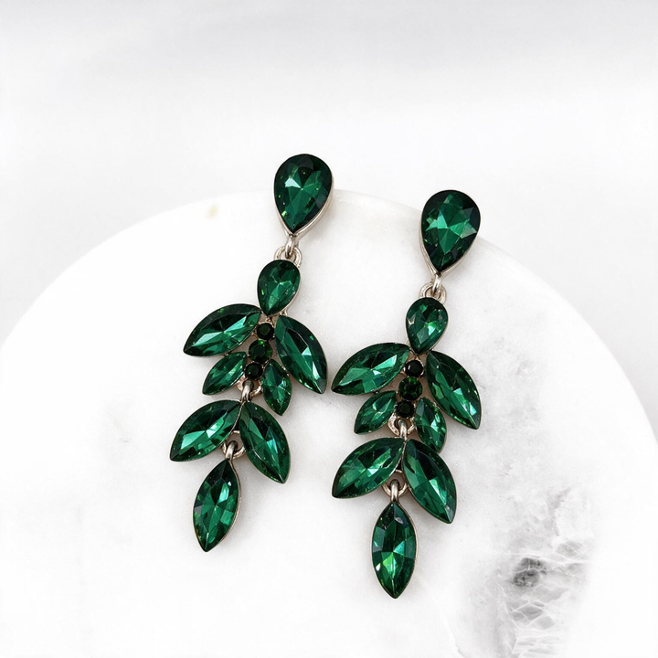 Emma Clara - Aros de Fiesta Diseño Flor Verde Esmeralda