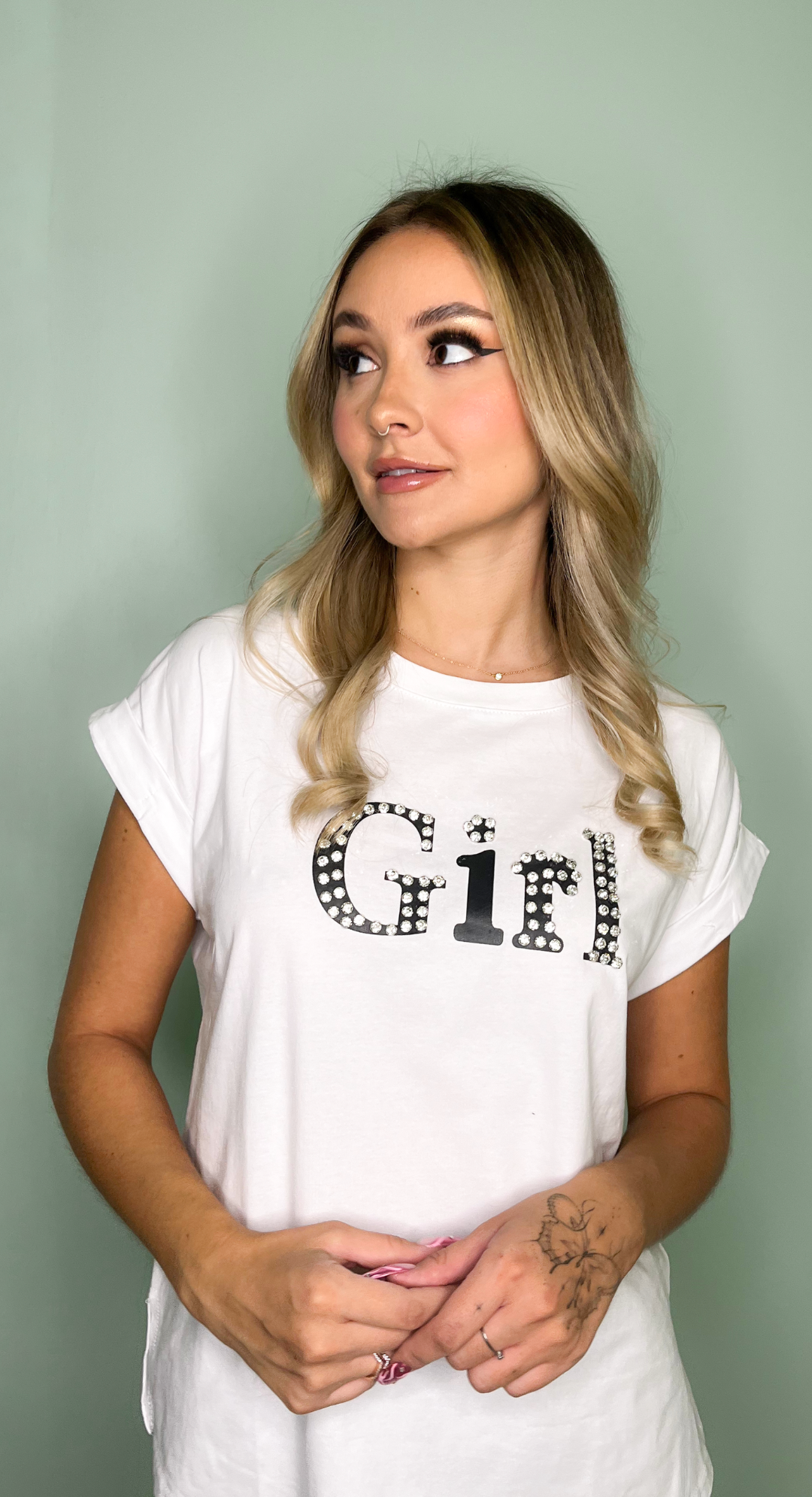 EMMA CLARA - POLERA GIRL STRASS BLANCO