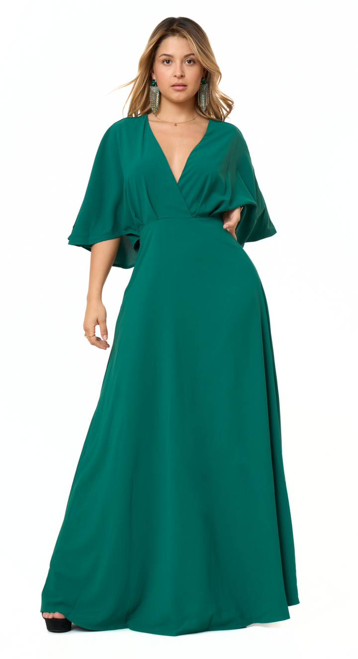 Emma Clara- Vestido espalda descubierta Josefa Verde Esmeralda