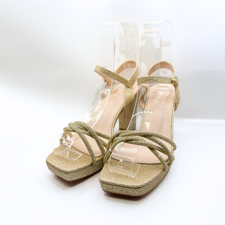 Emma Clara - Zapato de Fiesta Diseño en Strass Ada Dorado