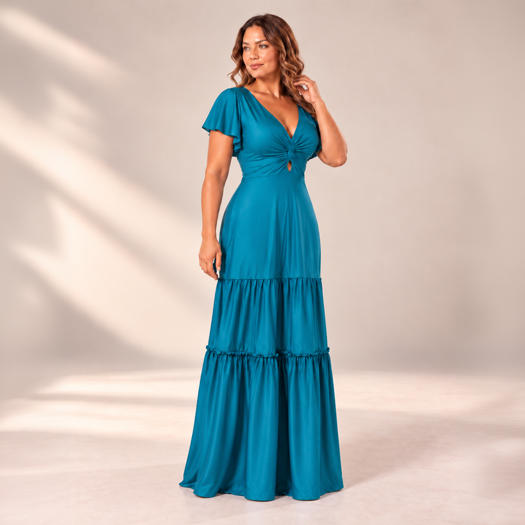Emma Clara - Vestido de Fiesta tipo A Renata Turquesa