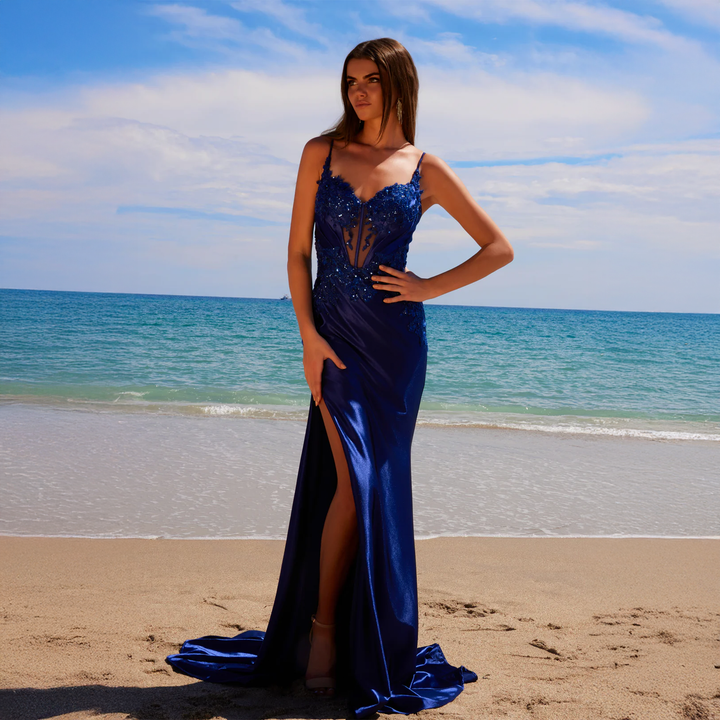 Emma Clara - Vestido Ajustado Corset Camila Azul Navy