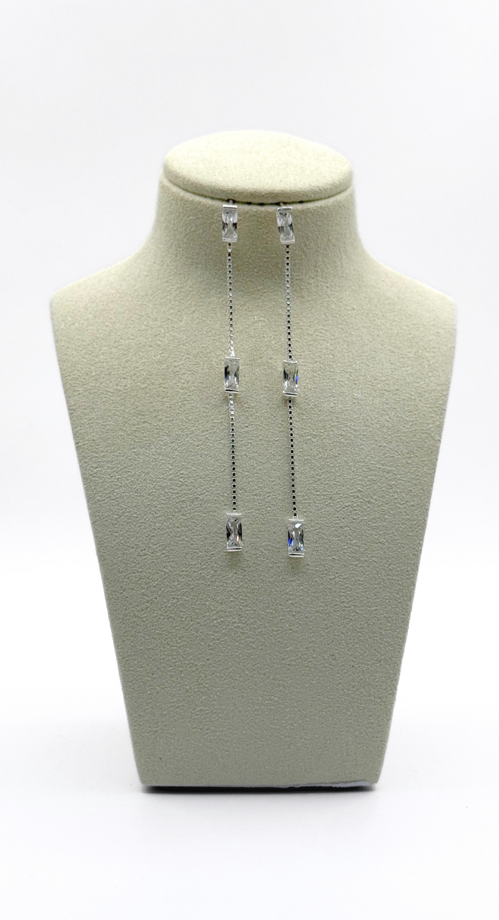 EMMA CLARA - AROS CIRCÓN RECTANGULAR ENCHAPÉ PLATA 925