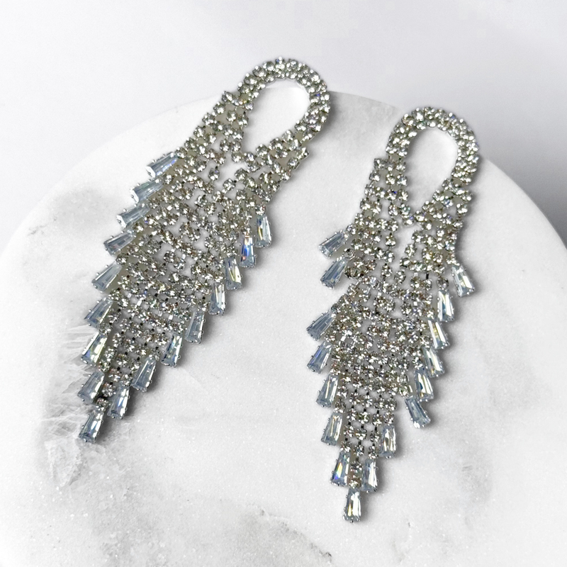 Emma Clara - Aros de Fiesta Strass diseño cristales Plateado