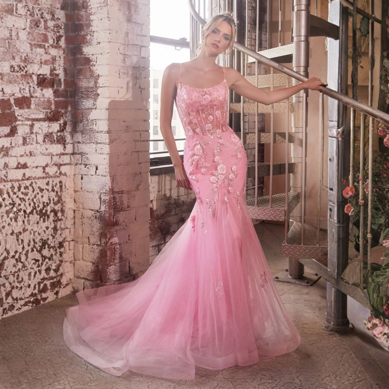 Emma Clara - Vestido de Fiesta Sirena 3D Sabrina Rosado