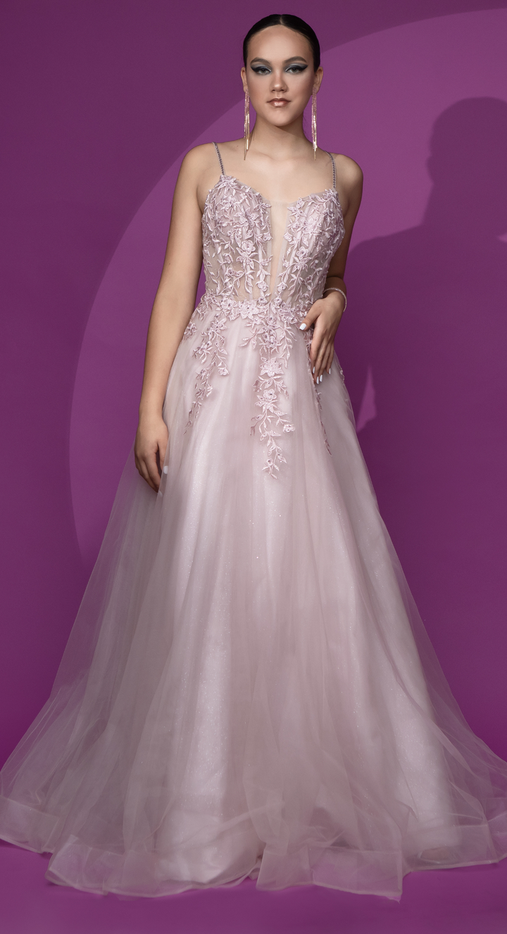 Emma Clara - Vestido Princesa con diseño encaje Alanis Mauve