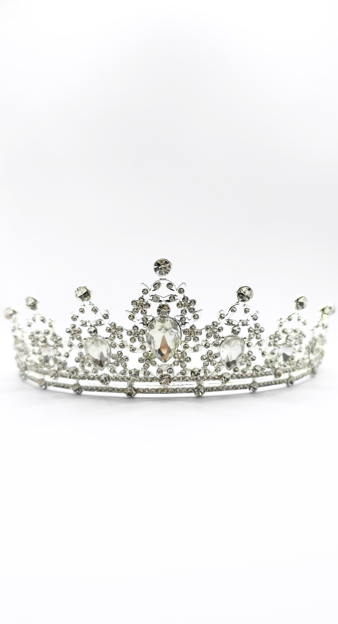EMMA CLARA - CORONA ELEGANTE DE FIESTA Y NOVIA PLATEADA