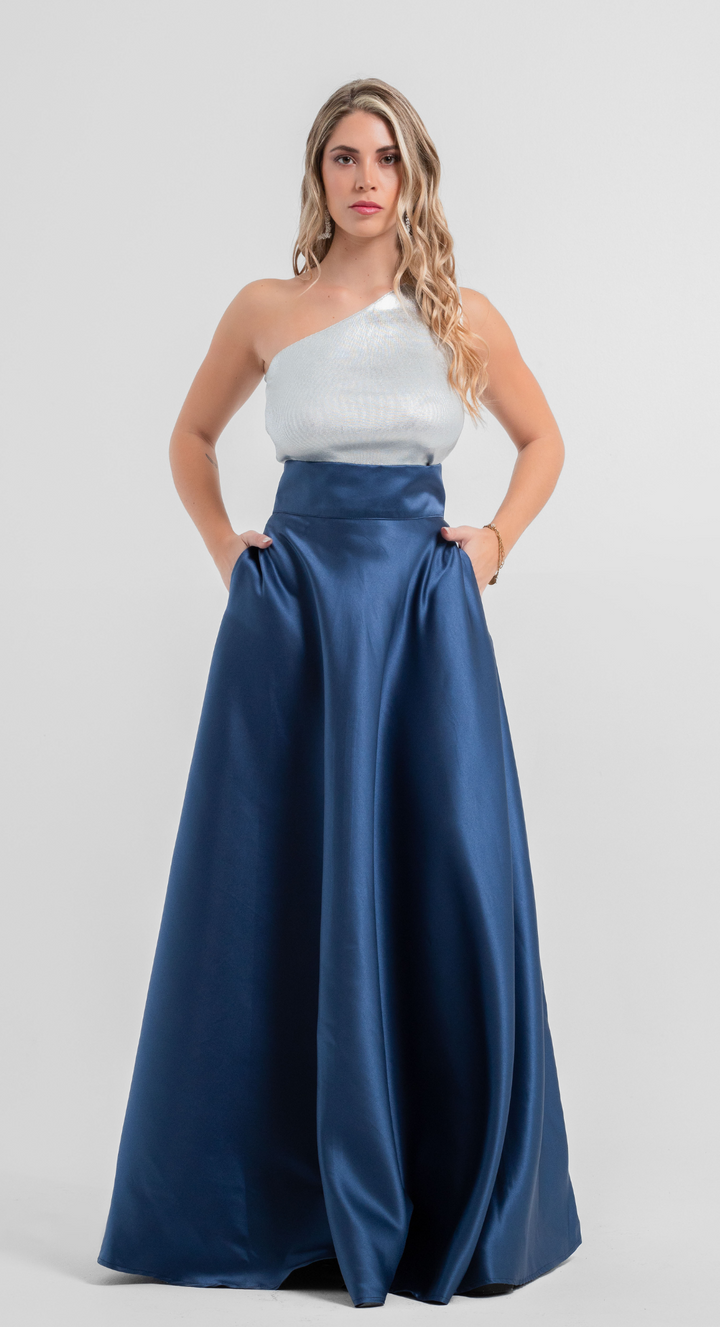 Emma Clara - Maxi Falda Azul Navy