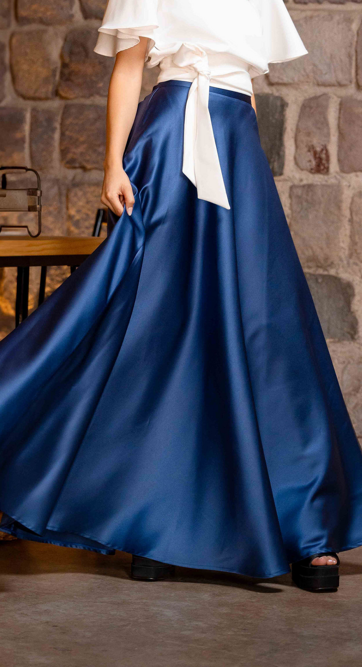 EMMA CLARA - MAXI FALDA AZUL NAVY