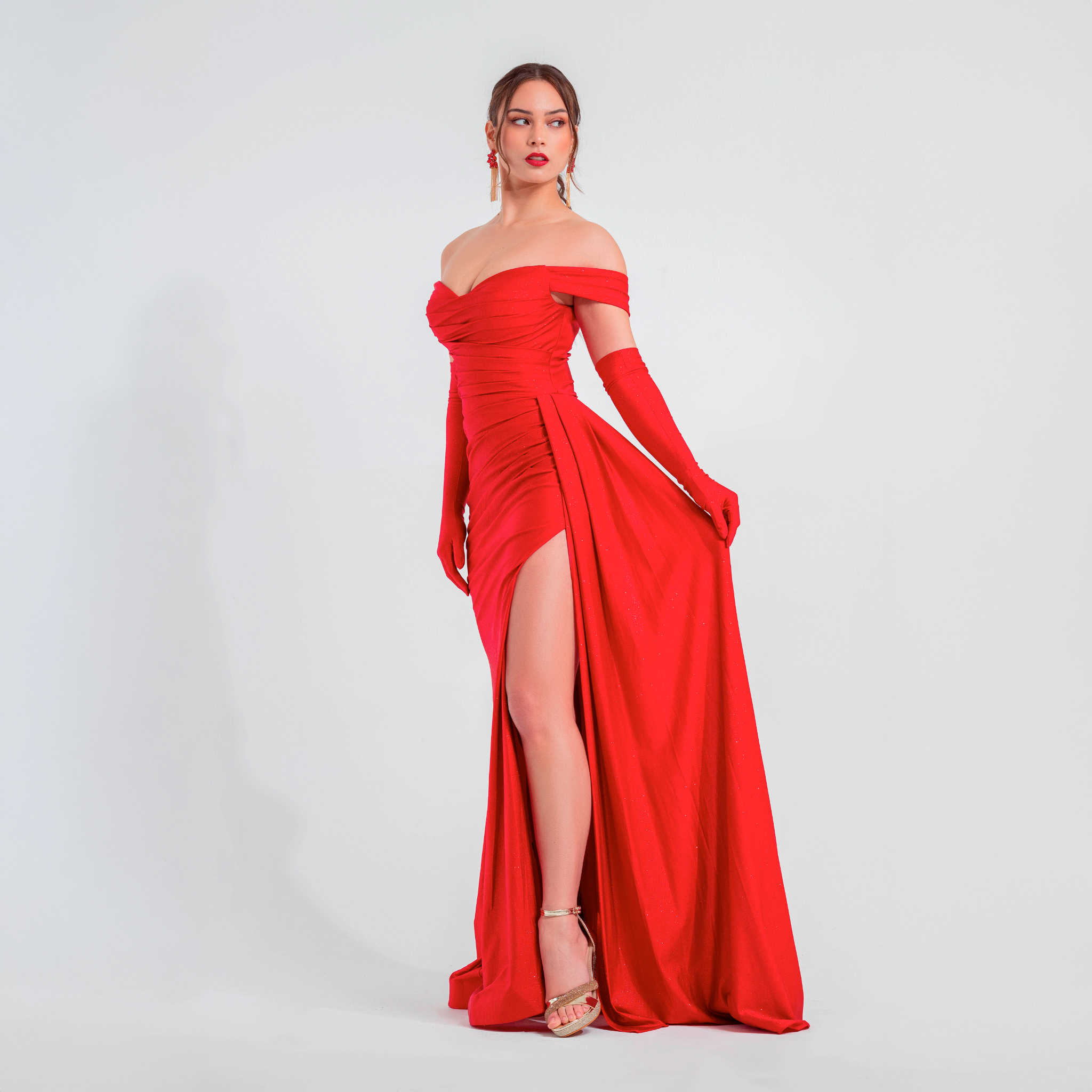 Emma Clara - Vestido De Fiesta Glitter Hombros Descubiertos Alberta