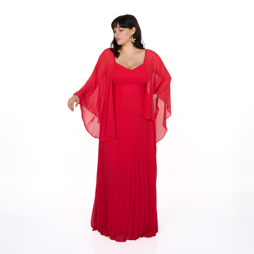 Emma Clara - Vestido de Fiesta con Capa desmontable Estela Rojo