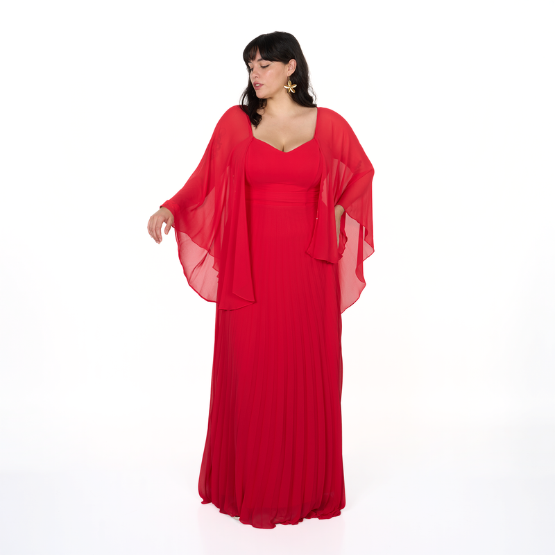 Emma Clara - Vestido de Fiesta con Capa desmontable Estela Rojo