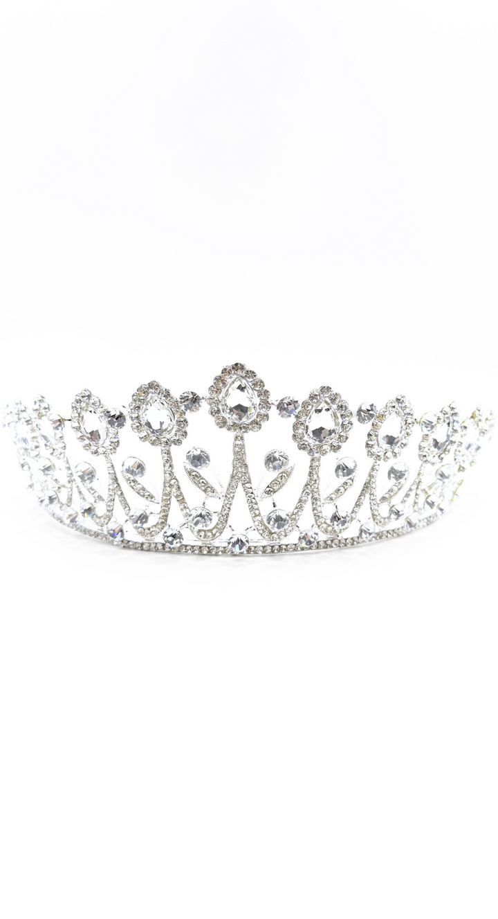 EMMA CLARA - CORONA ELEGANTE DE FIESTA Y NOVIA PLATEADA