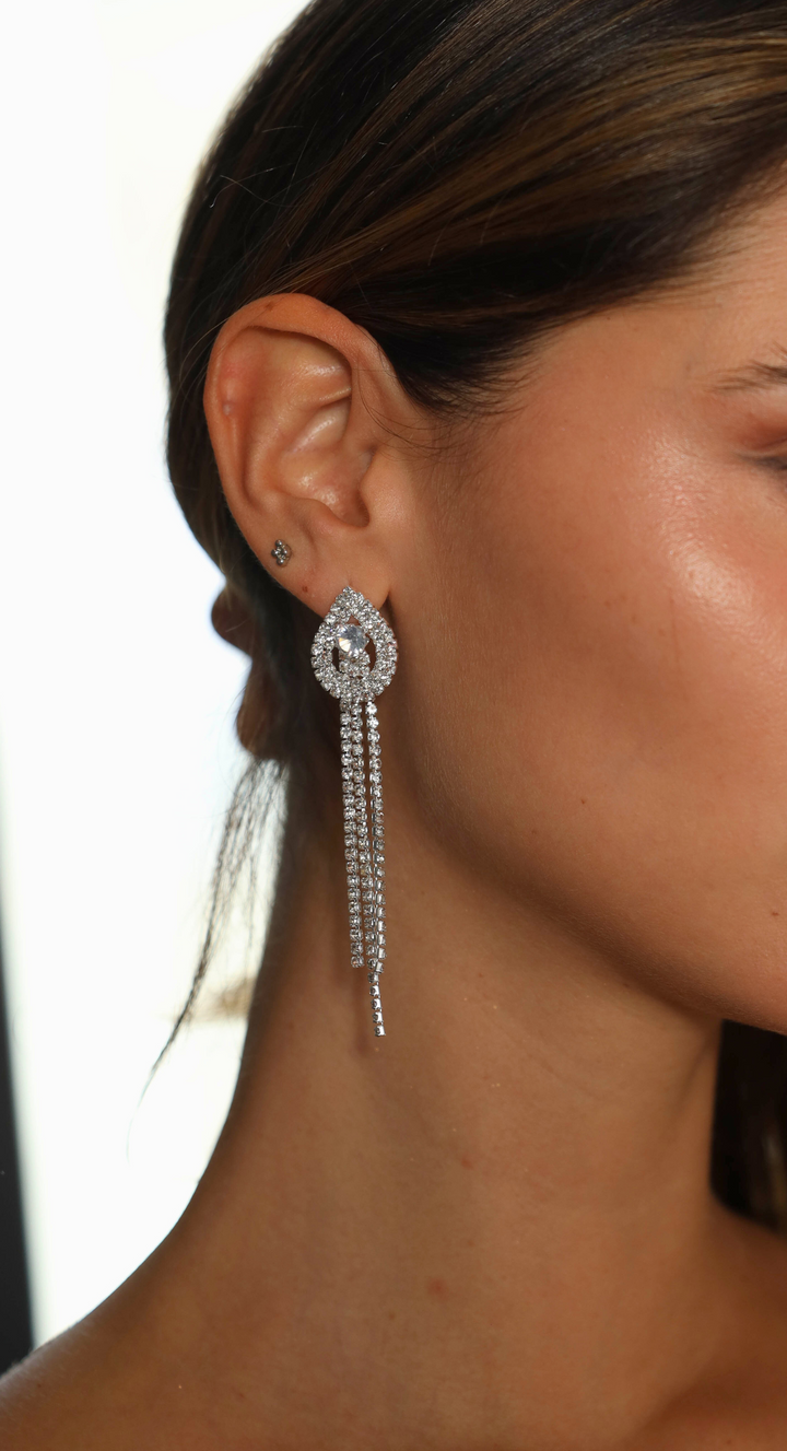 EMMA CLARA - AROS DE FIESTA EN FANTASÍA COLGANTE STRASS PLATA