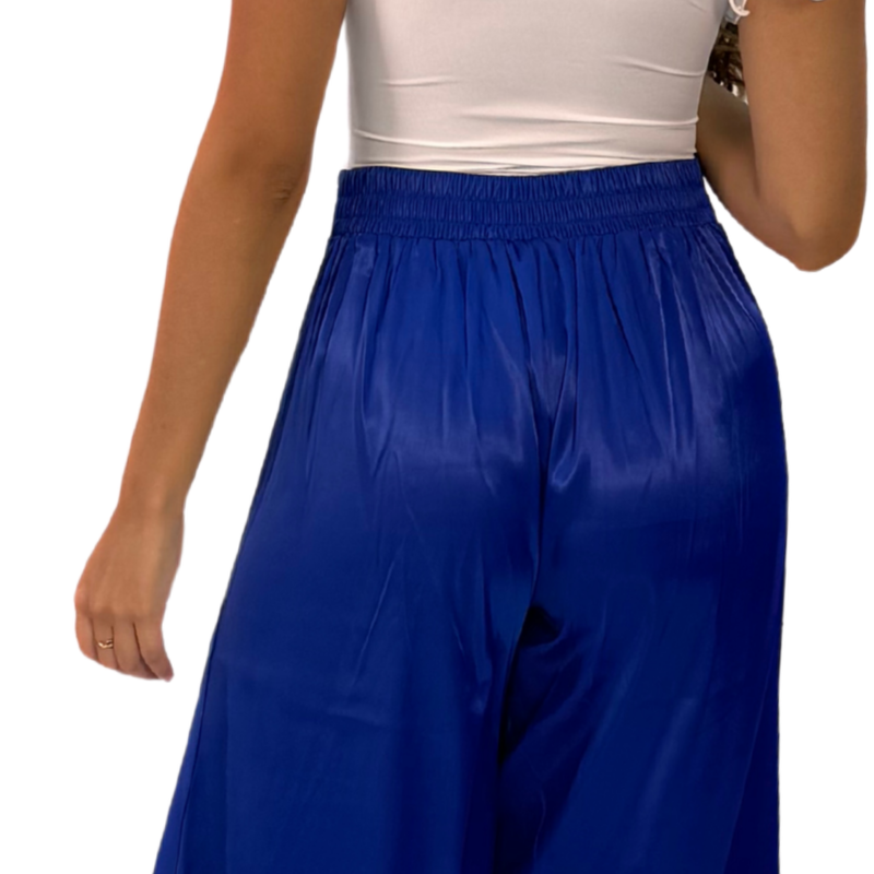 Emma Clara - Palazzo Tela Satinada Azul Royal