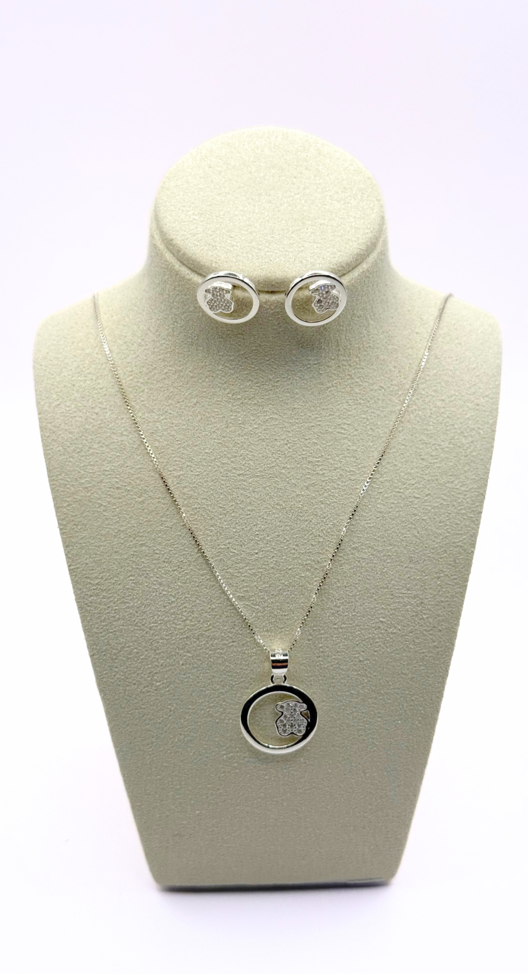 EMMA CLARA - CONJUNTO DISEÑO OSITO PLATA 925