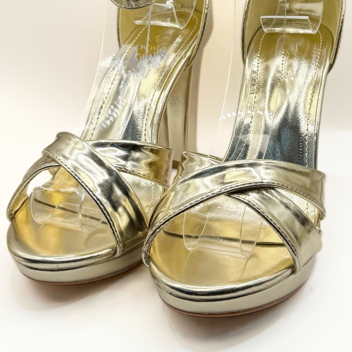 Emma Clara - Zapatos de Fiesta Multistraps Sol Dorado