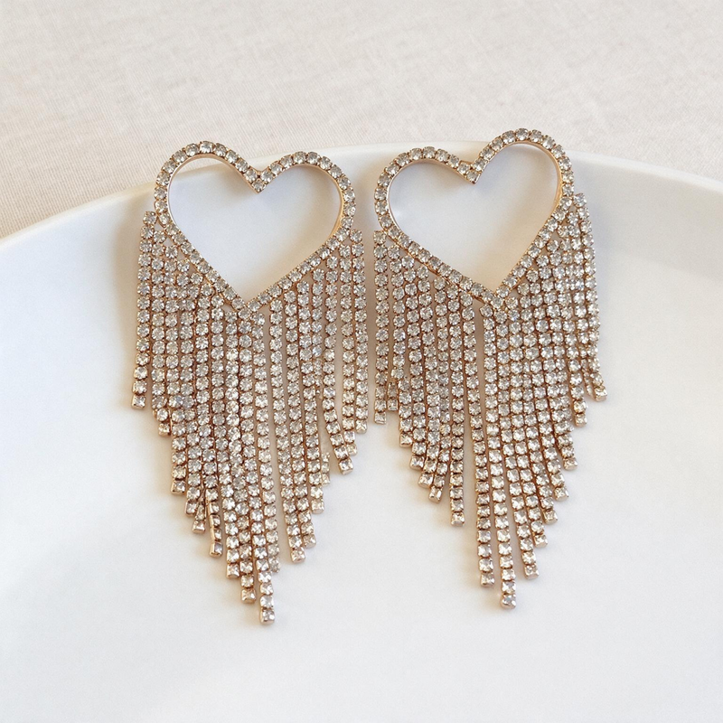 Emma Clara - Aros de Fiesta Corazón Strass Dorado