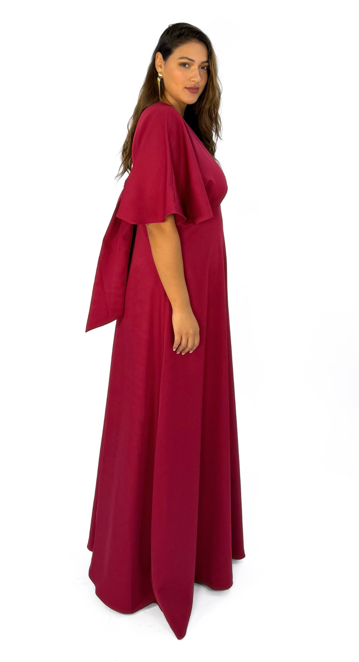 Emma Clara - Vestido Espalda Descubierta Josefa Borgoña