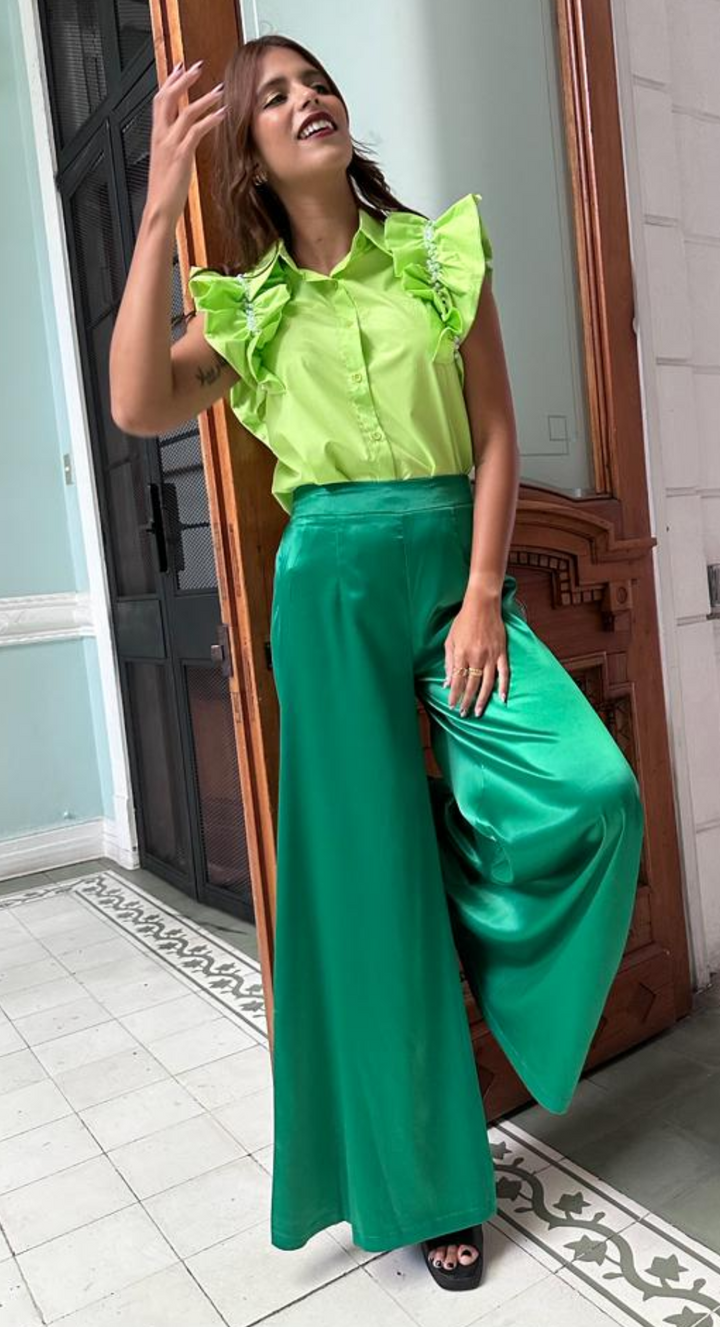 EMMA CLARA - PALAZZO SATÍN VERDE ESMERALDA