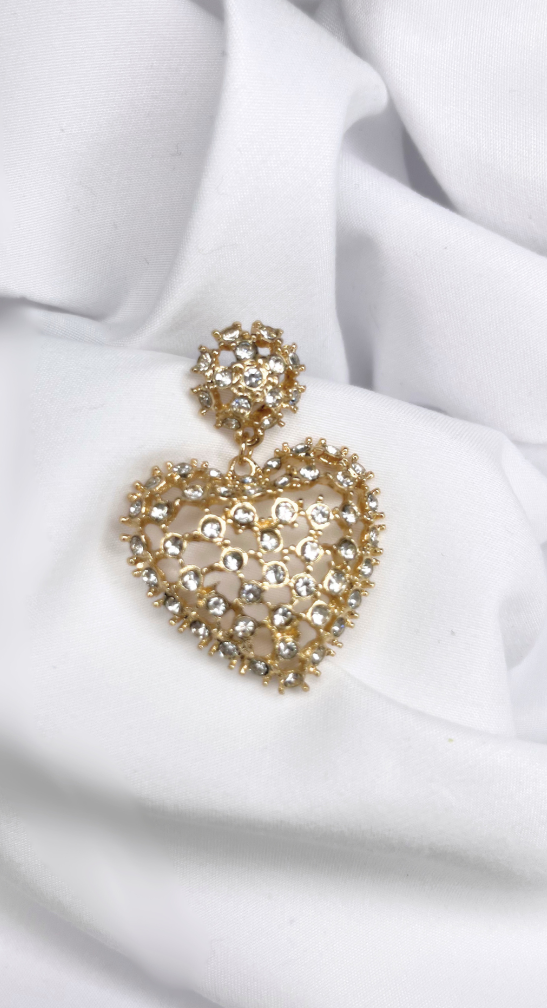 EMMA CLARA - AROS DE FIESTA CORAZÓN BRILLANTE DORADO