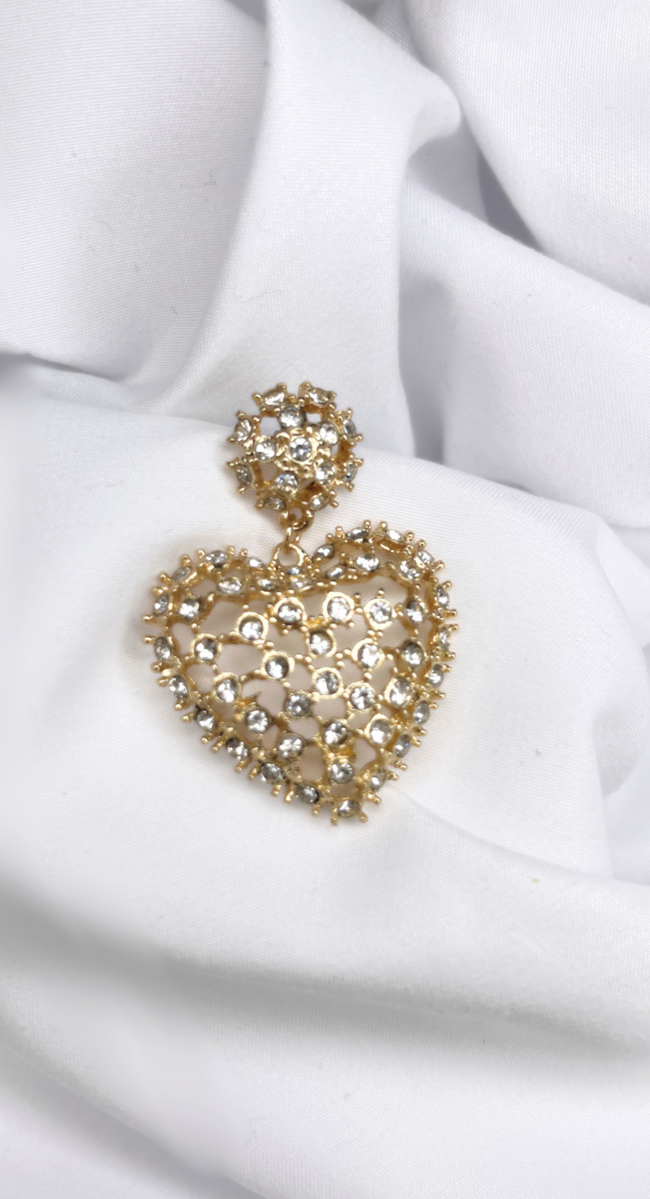 EMMA CLARA - AROS DE FIESTA CORAZÓN BRILLANTE DORADO
