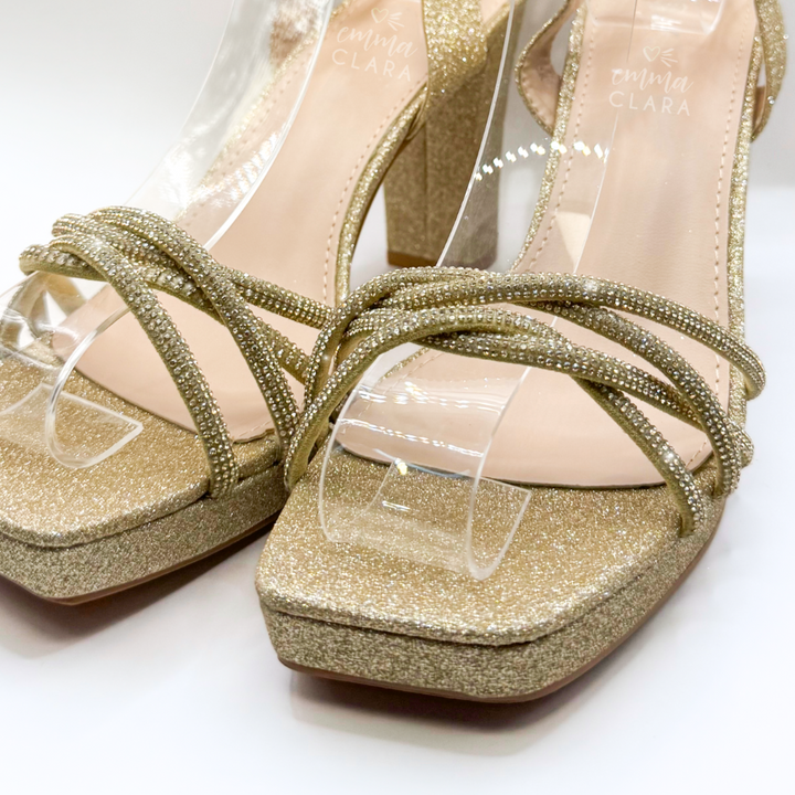 Emma Clara - Zapato de Fiesta Diseño en Strass Ada Dorado