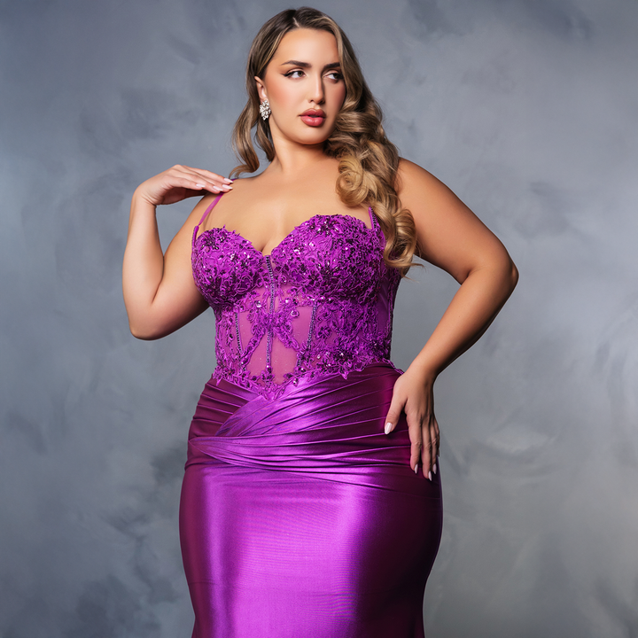 Emma Clara - Vestido De Fiesta Corset EC0145 Violeta