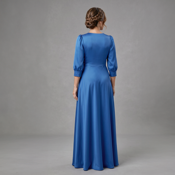 Emma Clara - Vestido de Fiesta Casual Tipo A July Azul Royal